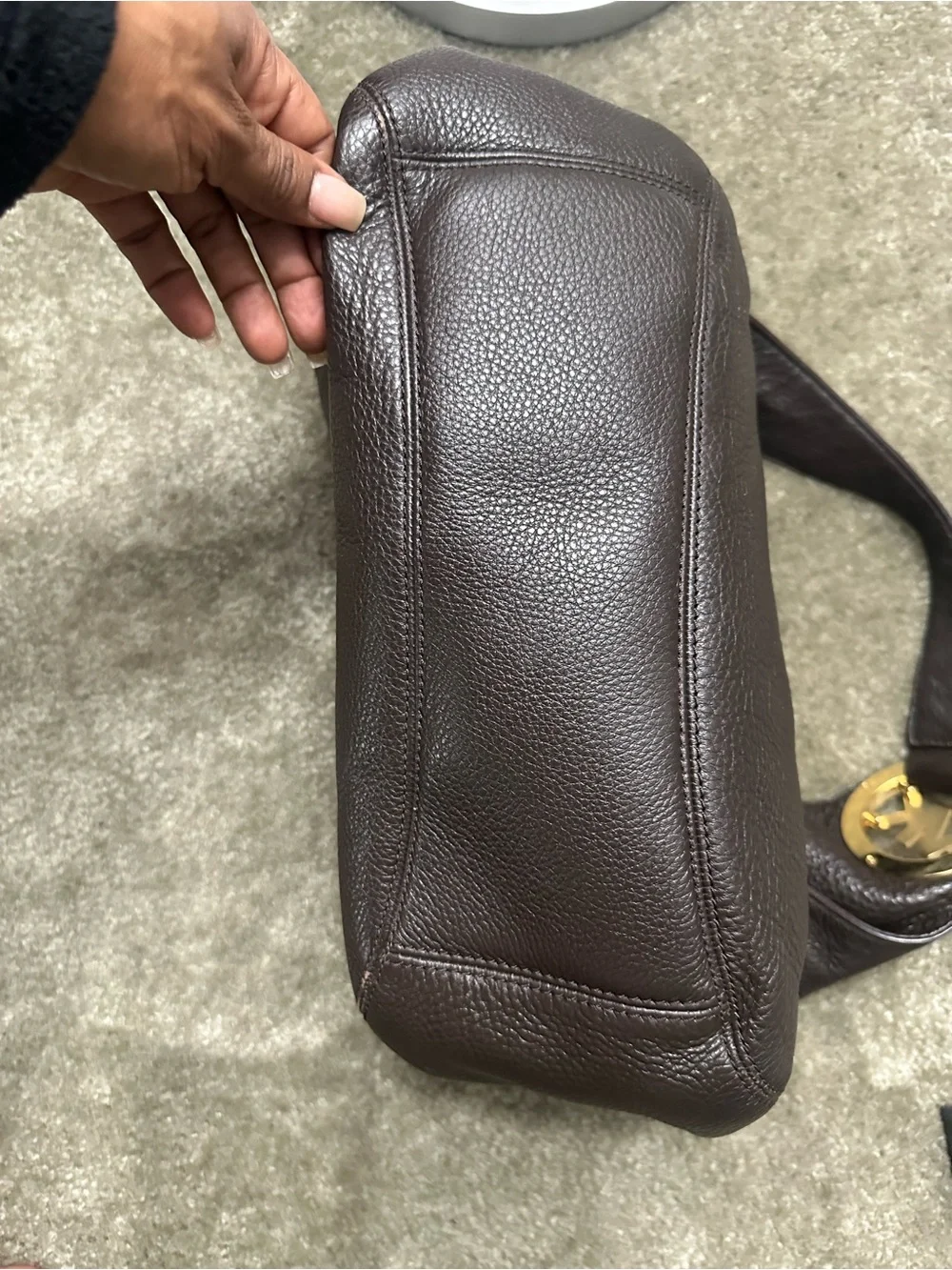 Michael Kors Fulton Large Chocolate Pebbled Leather Hobo Bag 👜✨
